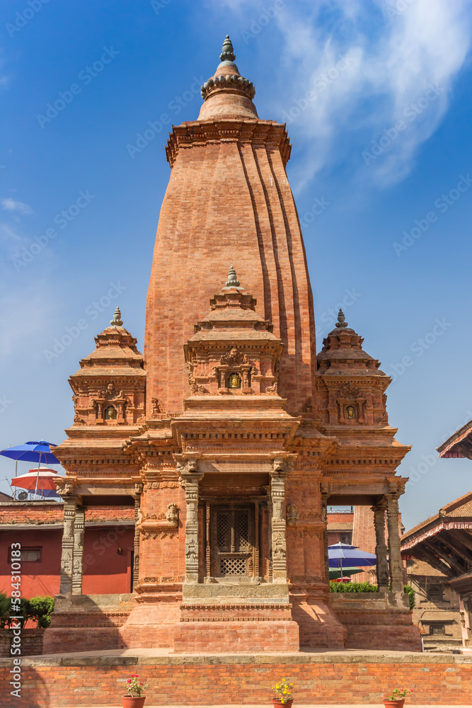 Front of the Kedarnath Shiva Temple at Durbar Square of Bhaktapur, Nepal