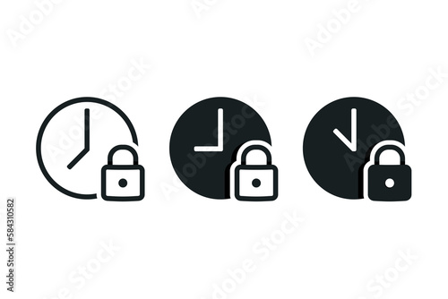 Lock time icon. Illustration vector