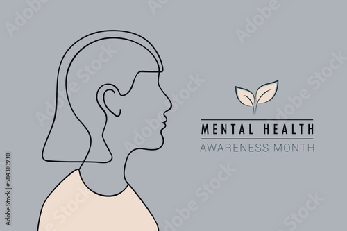 mental health awareness month concept human silhouette psycho therapy