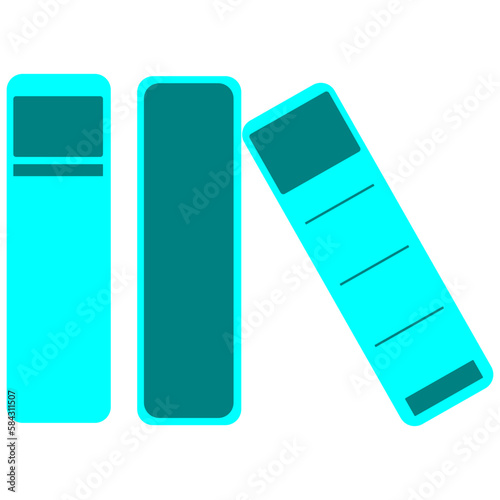 Blue Color Books Vector Illustration