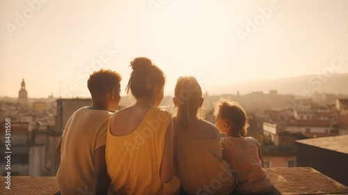 Captivating Cityscapes: The Perfect Setting for Happy Family Moments, GENERATIVE AI