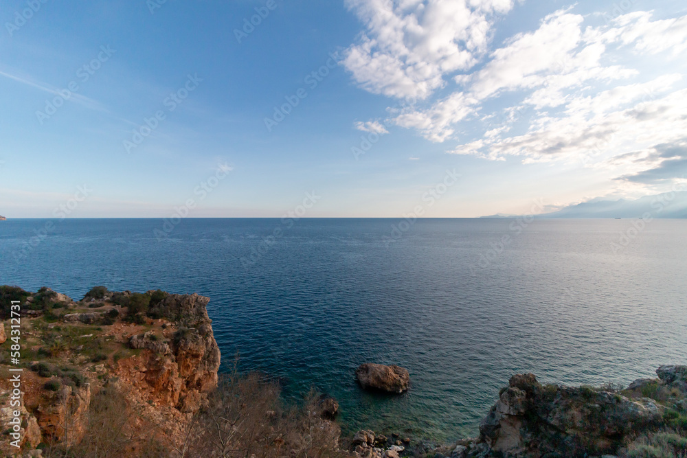 Panoramic view of Mediterranean Sea in Antalya