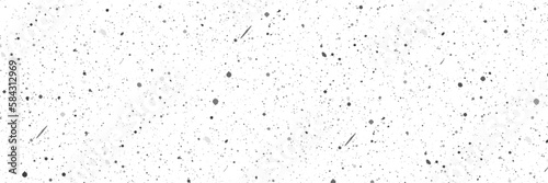 Grainy abstract texture on a white background. Grunge black and white dot ink splats. Vector 