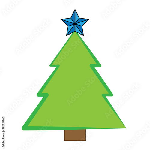 Simple illustration of Christmas tree Concept for Christmas holiday