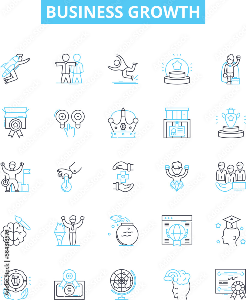 Business growth vector line icons set. Expansion, Prosperity, Expansion, Advancement, Expansion, Development, outburst illustration outline concept symbols and signs Business growth vector line icons set. Expansion, Prosperity, Expansion, Advancement, Expansion, Development, outburst illustration outline concept symbols and signs