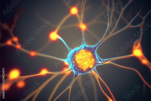 bright mind unveiling the secrets of glowing neuron cell branches with generative ai