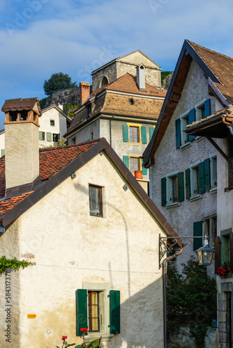Village dans les vignobles du Lavaux en Suisse 