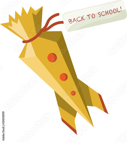 Back to school. School cone. Vector illustration.