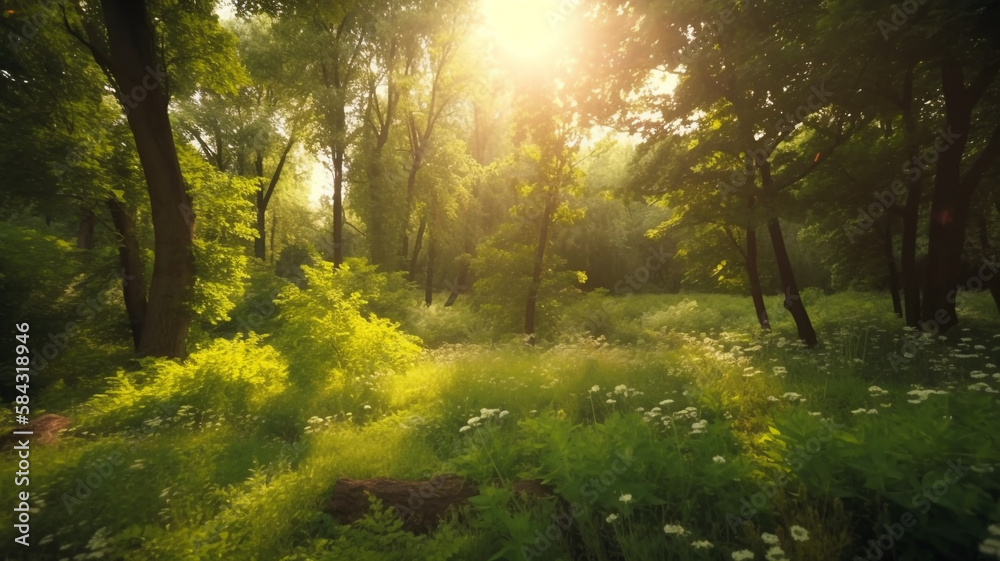 Obraz premium primary forest, nature, generative ai