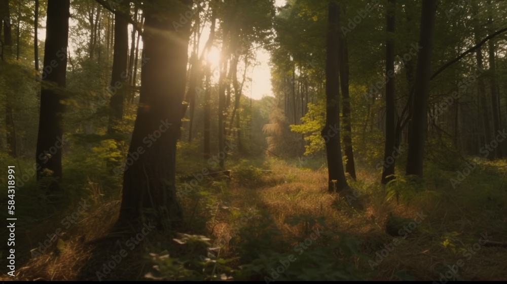 Fototapeta premium primary forest, nature, generative ai 