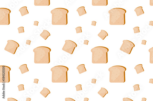 Seamless pattern, aking bread, fresh bread food, slice of bread, slice of bread, sliced bread