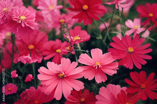 Bright attractive cosmos flowers for lovely bouquet, created with generative ai