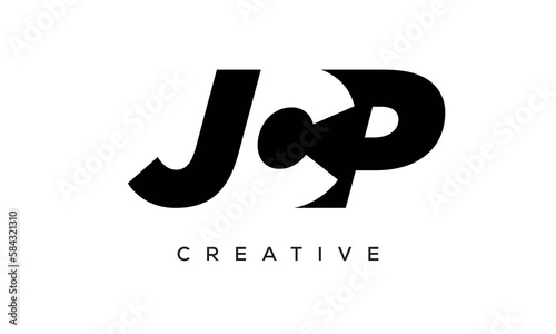 JCP letters negative space logo design. creative typography monogram vector	