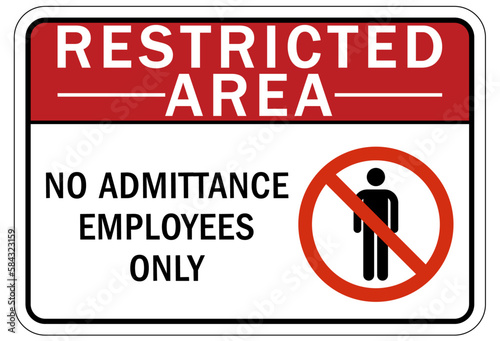 No admittance sign and labels no admittance employees only