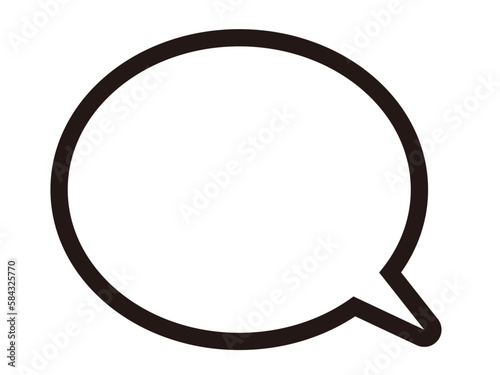 黒の太線の丸いフキダシ