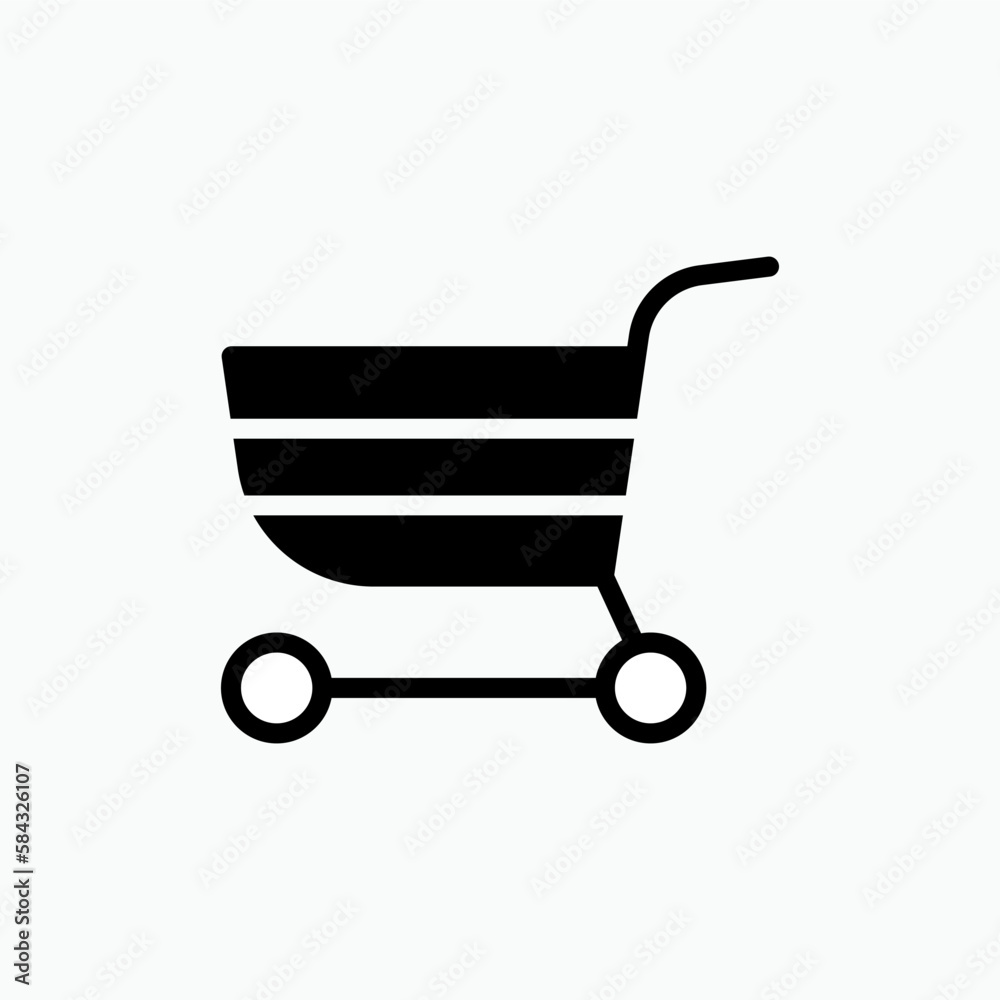 Trolley Icon - Vector, Shopping Sign and Symbol for Design, Presentation, Website or Apps Elements. Trolley Icon - Vector, Shopping Sign and Symbol for Design, Presentation, Website or Apps Elements.