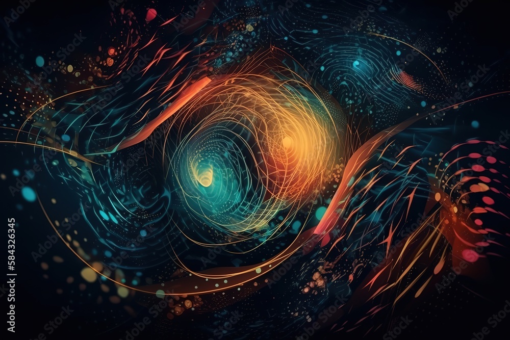 Abstract cosmic futuristic background, Generative AI