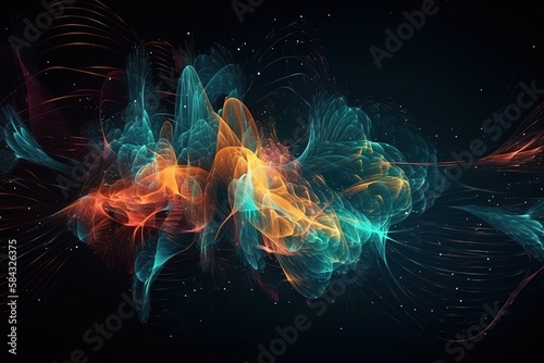 Abstract cosmic futuristic background  Generative AI