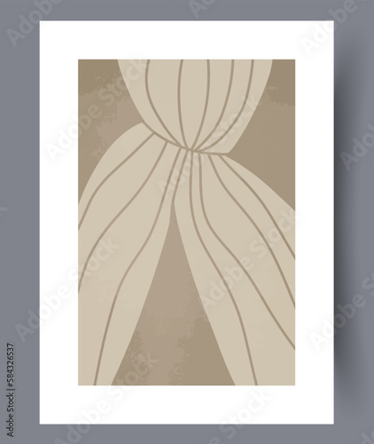 Abstract lines bohemian conceptualism wall art print. Printable minimal abstract lines poster. Wall artwork for interior design. Contemporary decorative background with conceptualism.