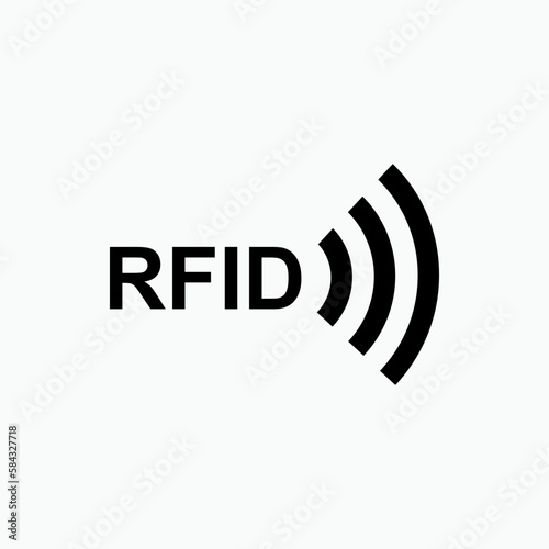 RFID or Radio Frequency Identification Vector Icon for Apps and Websites