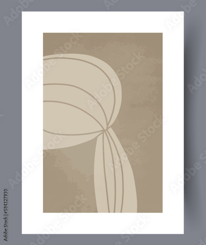 Abstract shapes contemporary tracery wall art print. Printable minimal abstract shapes poster. Wall artwork for interior design. Contemporary decorative background with tracery.