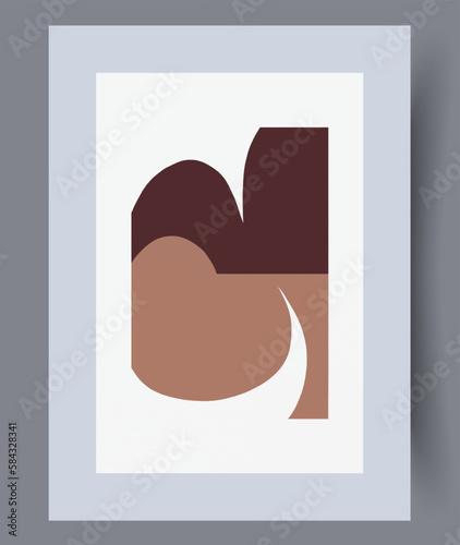 Abstract boho scandinavian conceptualism wall art print. Wall artwork for interior design. Printable minimal abstract boho poster. Contemporary decorative background with conceptualism.