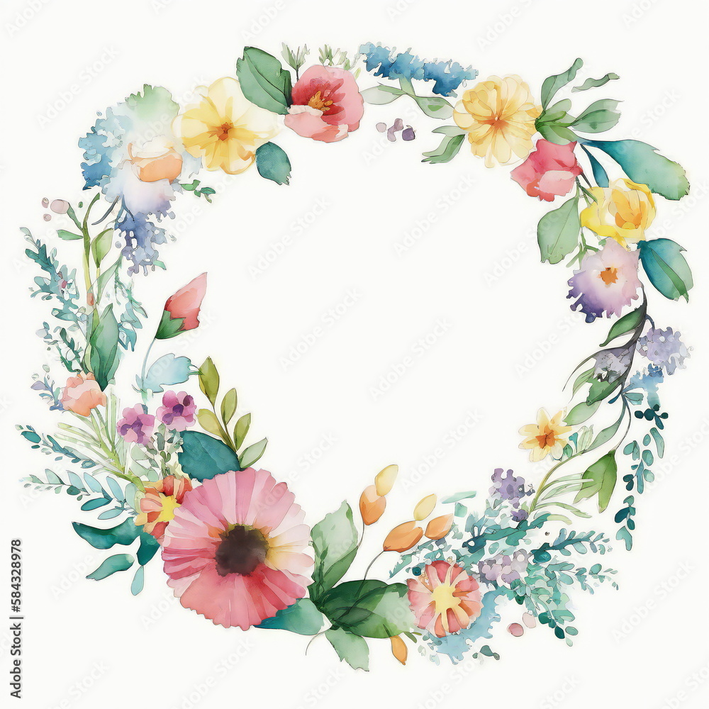 Floral Frame for Elegant Greeting Cards, Invitations, and Wedding Announcements with Copy Space