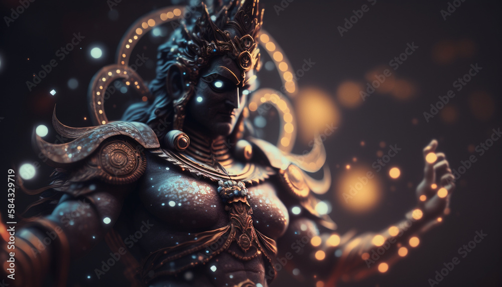 Majestic Portrait of Vishnu, the God of Protection and Preservation Majestic Portrait of Vishnu, the God of Protection and Preservation