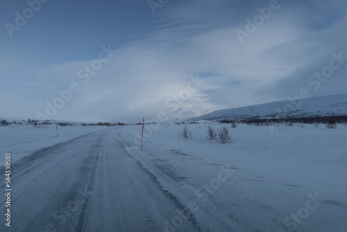 Icy road in winter norway scandinavia © Andreas