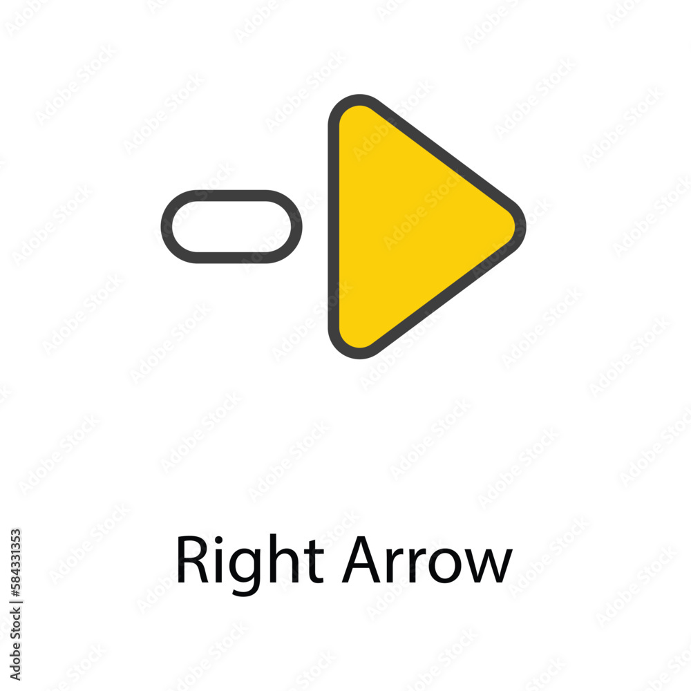 Right arrow icon design stock illustration Right arrow icon design stock illustration