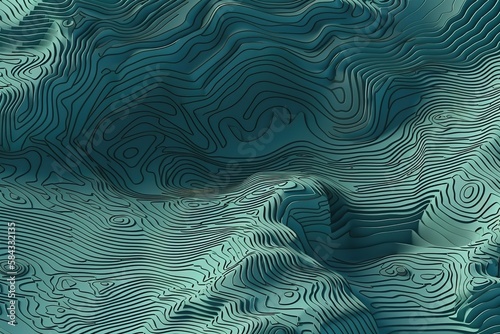 Topographic line contour map background, geographic grid map, Generative AI