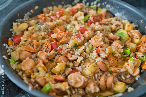 Abnehm Diät mit Low Carb Gemüsepfanne Konjak Reis, Nudeln