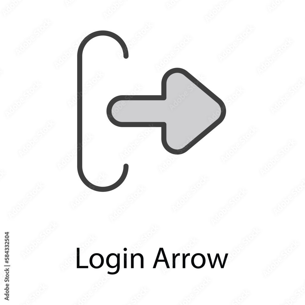 Login arrow icon design stock illustration Login arrow icon design stock illustration