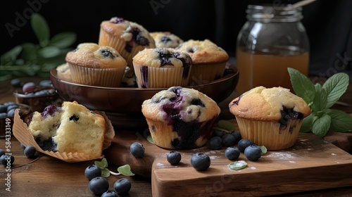 Blueberry muffins, generative ai