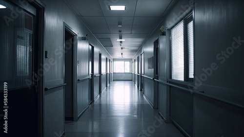 blur image background of corridor in hospital or clinic image  generative ai