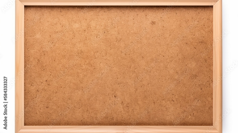 Fototapeta premium Cork board with wooden frame isolated on white background, blank cork texture for post a notice or reminder(with clipping path) generative ai