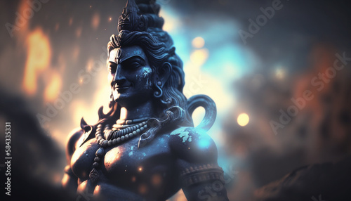 Shiva, the Lord of Destruction and Renewal: Majestic Portrait of the Hindu God