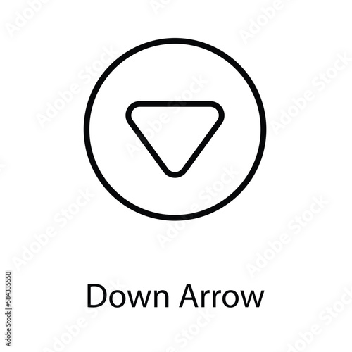 Down arrow icon design stock illustration