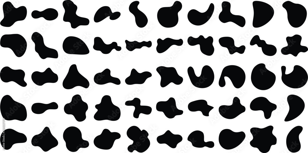 Liquid and fluid shape Black symbol Set 50 Liquid and fluid shape Black symbol Set 50