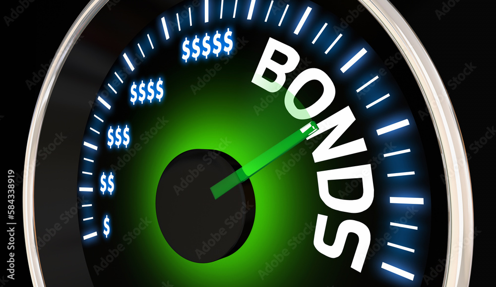 Bonds Government Treasury Notes Safe Investment Interest Rate Return ROI Speedometer 3d Illustration