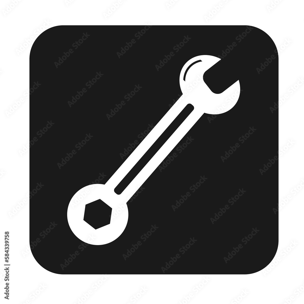 Simple illustration of spanner icon for apps and websites Concept of work tool Simple illustration of spanner icon for apps and websites Concept of work tool