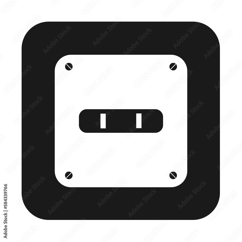 Simple illustration of socket plug icon isolated on background Simple illustration of socket plug icon isolated on background