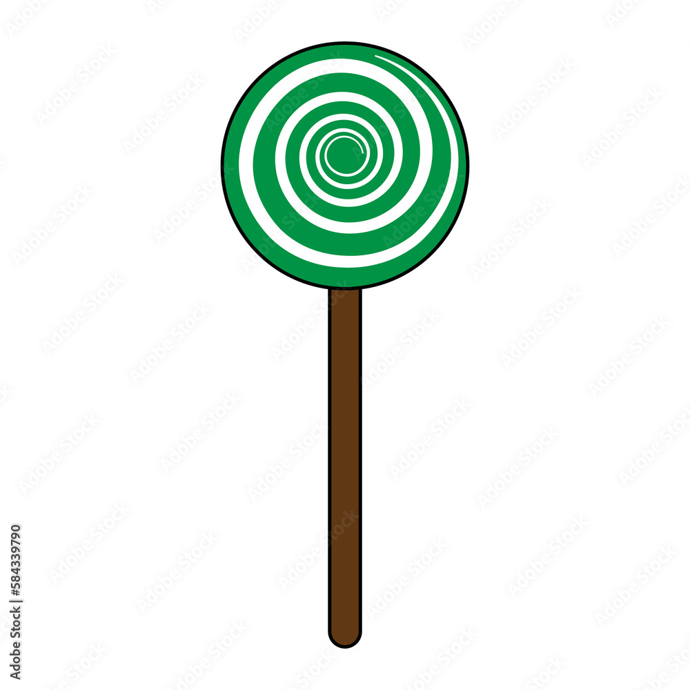 Simple illustration of sweet candy on a stick for halloween day Simple illustration of sweet candy on a stick for halloween day