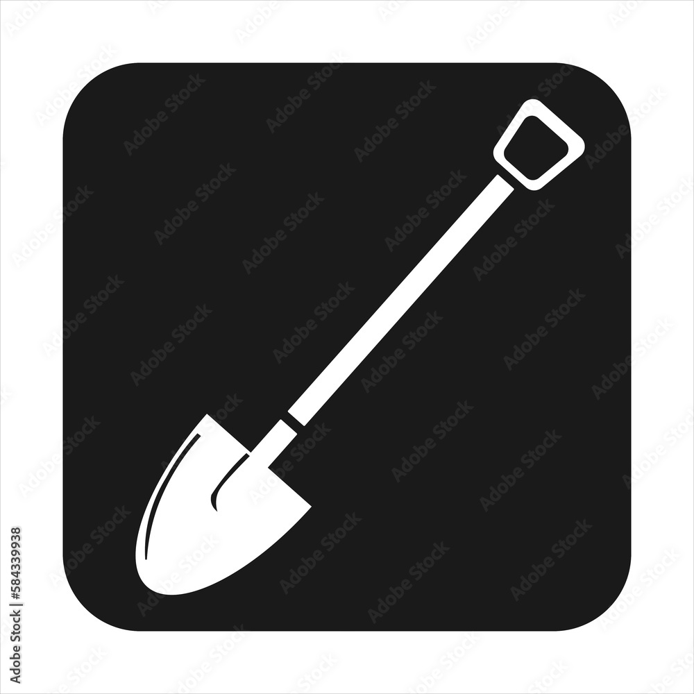 Simple shovel icon illustration Concept of work tools Simple shovel icon illustration Concept of work tools