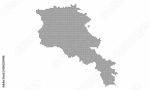 Armenia dotted map with grunge texture in dot style. Abstract vector illustration of a country map with halftone effect for infographic.  
