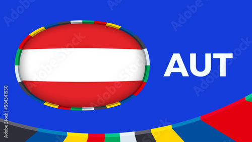 Austria flag stylized for European football tournament qualification.