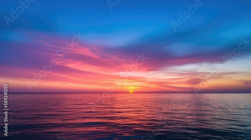 sunset over the sea, generative AI