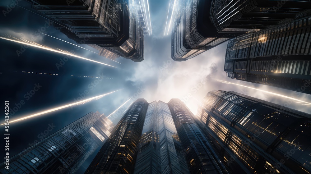 futuristic city high speed lights, generative AI futuristic city high speed lights, generative AI