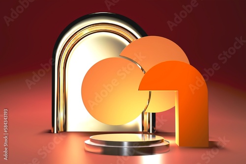 3d podium stage product display for advertising