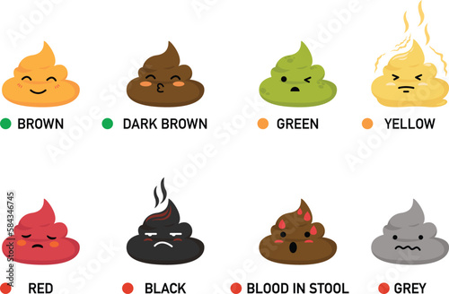 stool color good and bad vector illustration